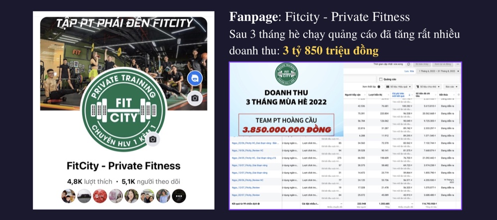 Case study quảng cáo Facebook FitCity Private Fitness